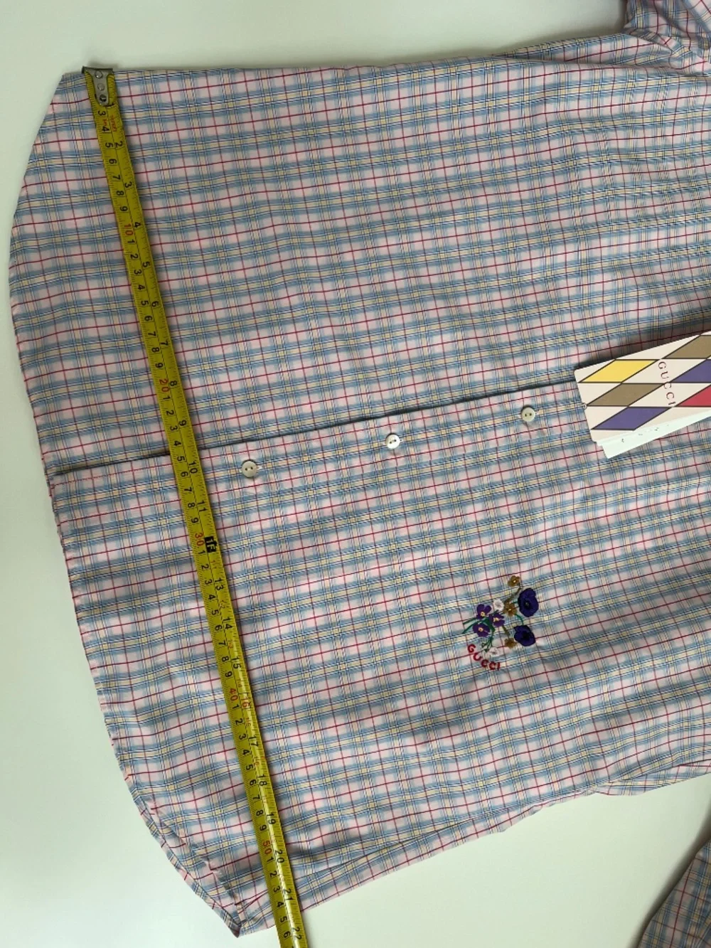 Gucci Men's Shirt size 42 Large 16 1/2 Cotton 50% Polyester 50% Special Logo New